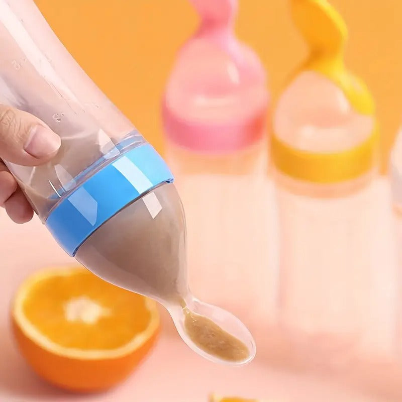 FeedEase™ | Babyflasche mit Dosierlöffel – Sicher & praktisch Brei füttern