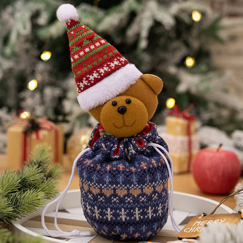 1+1 GRATIS | FestiveJoy™ | Gestrickte Weihnachtsgeschenkbeutel mit Puppe