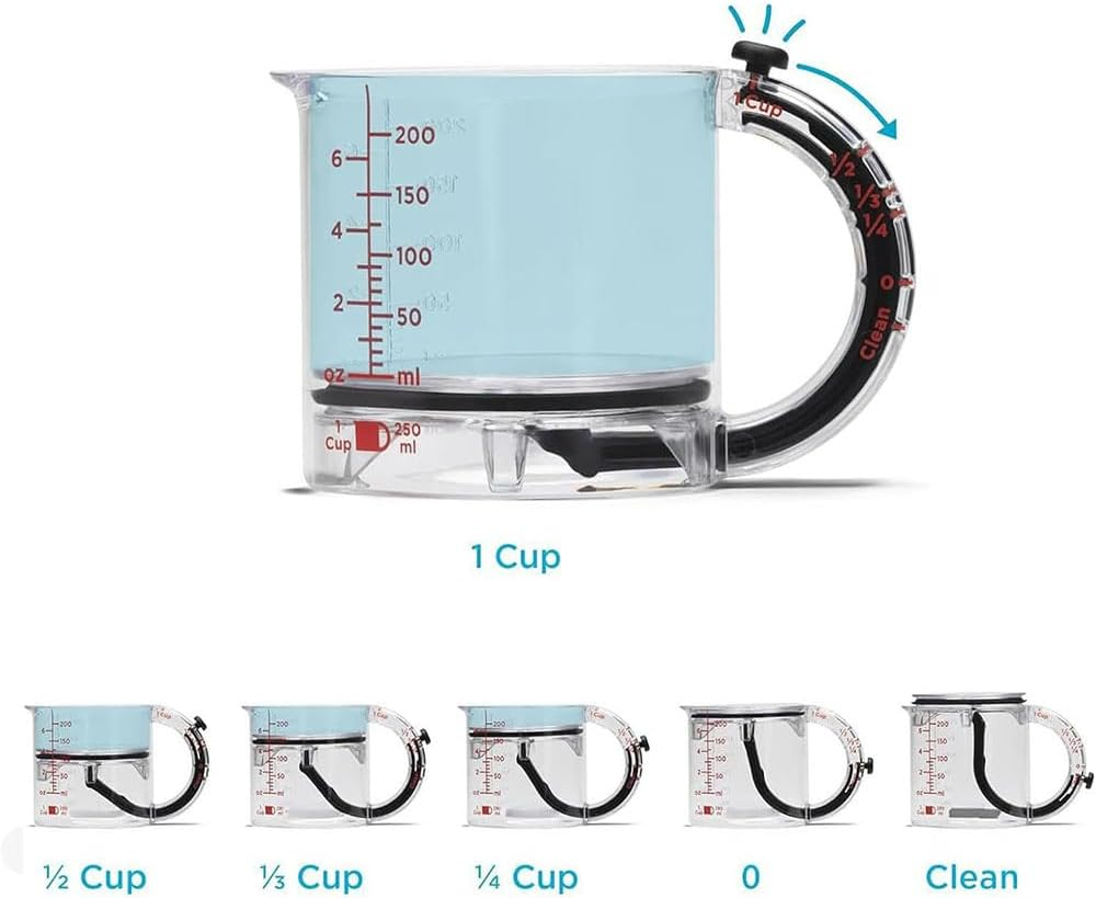 1+1 Gratis! | SmartMeasure™ | 4-in-1 Verstellbarer Messbecher | Präzises Kochen leicht Gemacht