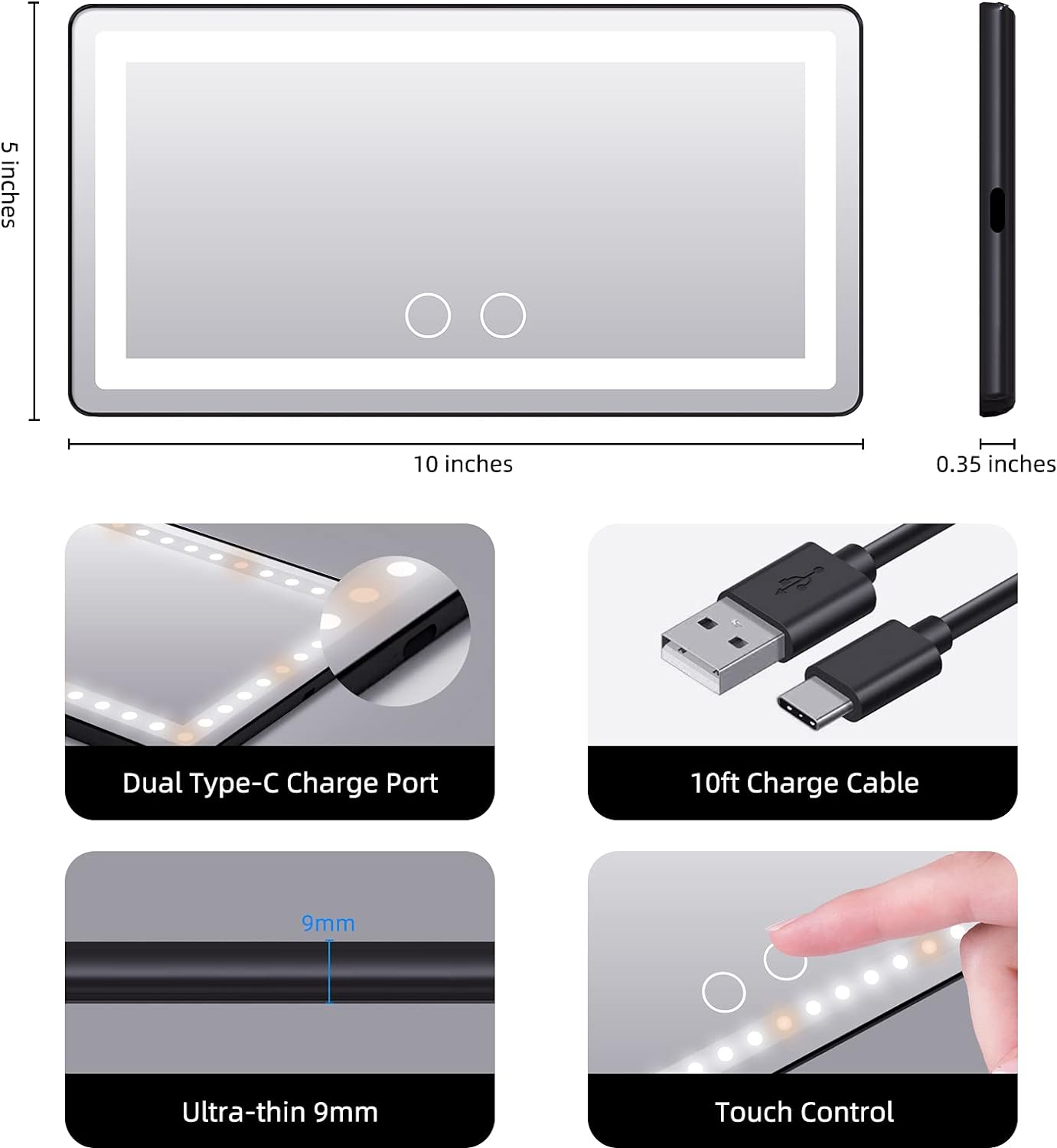 50% Rabatt | LumiVanity™ | Tragbarer LED-Spiegel