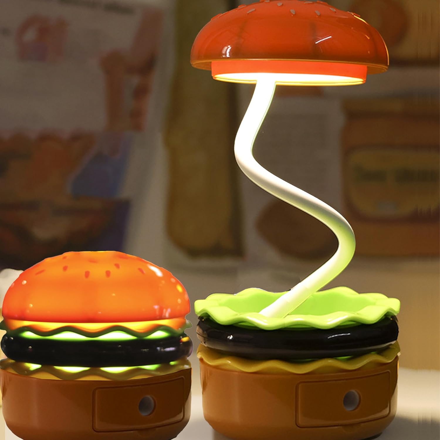 50% RABATT | LumoBurger™ | Faltbare LED Burger-Lampe – USB Nachtlicht & Deko für Kinder & Zuhause