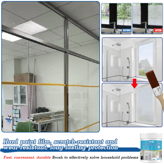 1+1 Gratis | GlassGuard™ | Wasserfeste Mattglasfarbe mit Pinsel