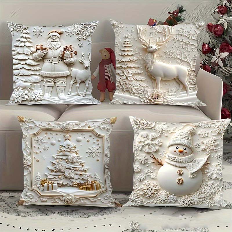 ClaraHome™ | Weihnachts-Kissenbezug-Set (4er)