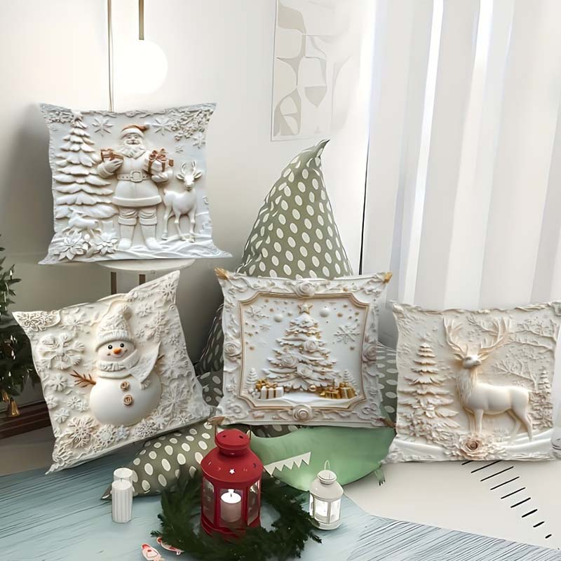 ClaraHome™ | Weihnachts-Kissenbezug-Set (4er)