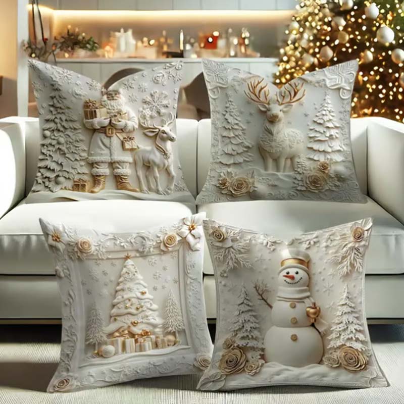 ClaraHome™ | Weihnachts-Kissenbezug-Set (4er)